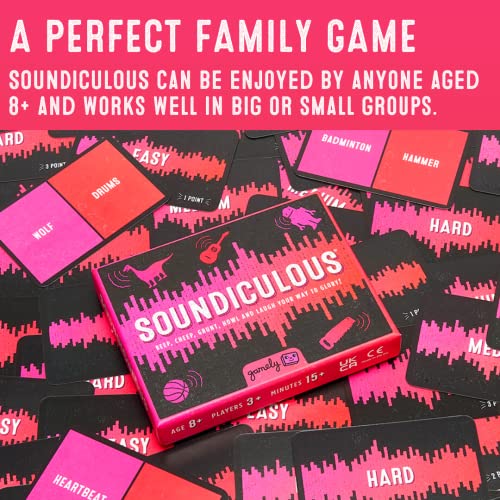 Soundiculous: The Pocketsize Party Game of Hilarious Sounds | The Family Friendly Card Game That Gets Kids, Adults and the Whole Family Laughing