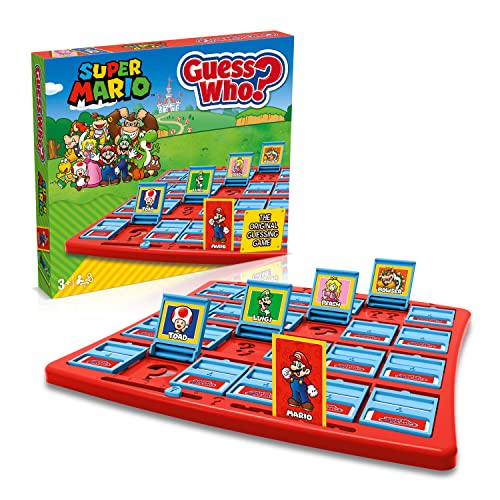 Winning Moves Super Mario Guess Who? Board Game, Play with classic Nintendo characters including Mario, Luigi, Peach, Bowser, and Donkey Kong, 2 players makes a great gift for ages 6 plus