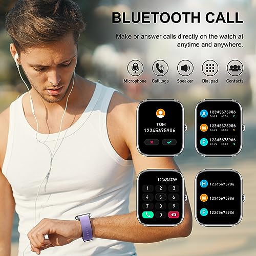 Smart Watch for Men Women Answer/Make Calls, 1.85" Smartwatch, Fitness Watch with Heart Rate Sleep Monitor, Step Counter, 100+ Sports, IP68 Waterproof Fitness Smartwatches Compatible with Android IOS