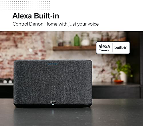 Denon Home 350 Wireless Speaker, Smart Speaker with Bluetooth, WiFi, Works With AirPlay 2, Google Assistant / Siri / Features Alexa Built-In, Music Streaming, HEOS Built-in for Multiroom - White