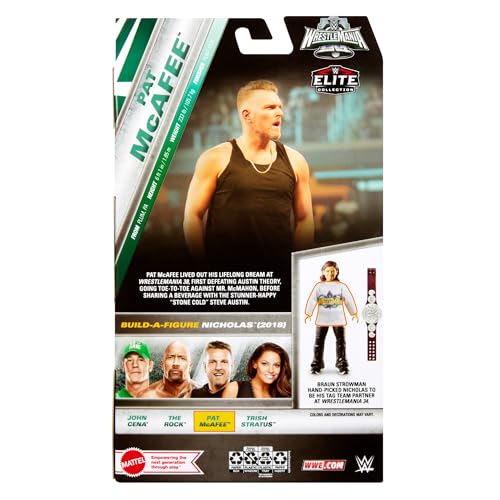 WWE Elite Action Figure WrestleMania with Accessory and Nicholas Build-A-Figure Parts, Posable Collectible for WWE Fans, HVJ10