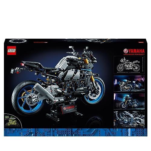 LEGO 42159 Technic Yamaha MT-10 SP Motorbike Model Building Kit for Adults, Authentic Motorcycle Replica with 4-Cylinder Engine, Functional Steering and AR App, Vehicle Gift for Men & Women