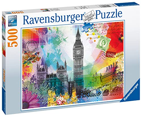 Ravensburger London Postcard 500 Piece Jigsaw Puzzle for Adults & Kids Age 10 Years Up - England, UK