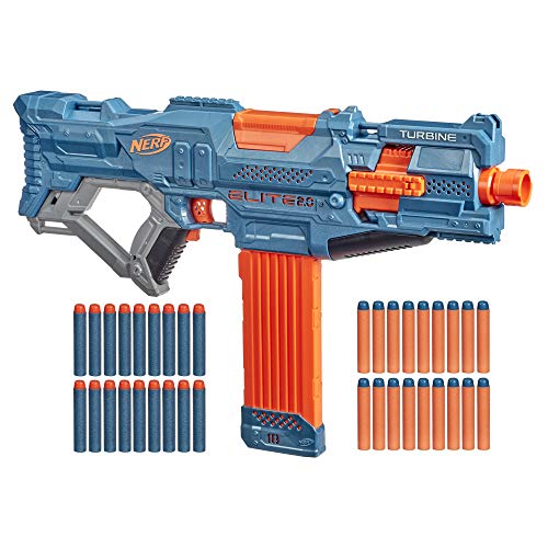 Nerf Elite 2.0 Turbine CS-18 Motorised Blaster, 36 Nerf Darts, 18-Dart Clip, Built-In Customising Capabilities