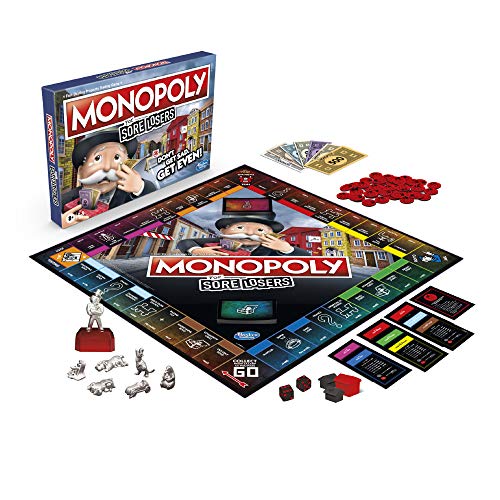 Monopoly for Sore Losers Board Game for Ages 8 and Up, the Game Where it Pays to Lose, Multicolored