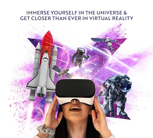 Let's Explore Space VR Headset for Kids & Adults, STEM Educational Virtual Reality Headsets/AR Glasses VR Set for Android Smartphones & iPhone