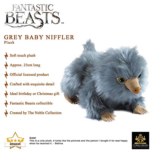 The Noble Collection Grey Baby Niffler Plush Officially Licensed 9in (23cm) Fantastic Beasts Toy Dolls Magical Creatures Plush - For Kids & Adults