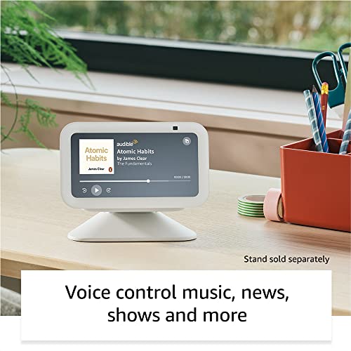 All-new Echo Show 5 (3rd Gen), White with Adjustable Stand, Glacier White