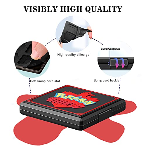 Game Card Case for Nintendo Switch,Portable & Thin Hard Shell Box, Protective Shockproof Cartridge Holder Carrying Storage Cases Box with 12 Card Slots for Switch Lite NS NX (Black Shield)