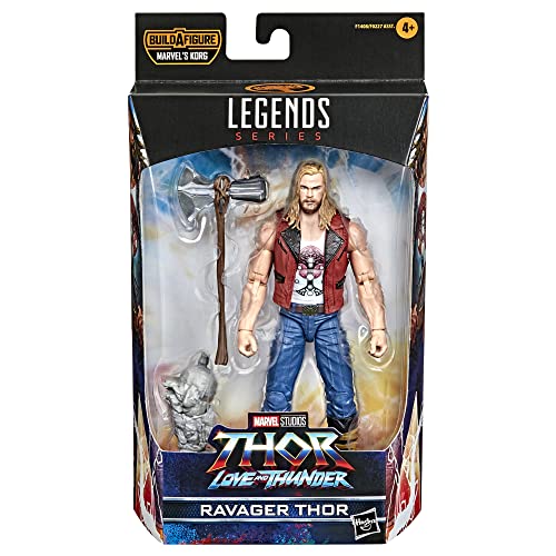 Marvel Hasbro Legends Thor: Love and Thunder Ravager Thor Action Figure 15-cm Collectible Toy, 1 Accessory, 1 Build-A-Figure Part, Multicolor (F1408)