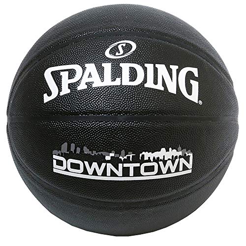 Spalding 76-586J Downtown PU Composite Basketball Basketball, Black, No. 7 Ball