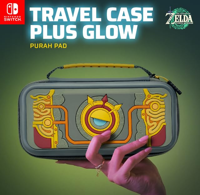 PDP Travel Case Plus GLOW for Nintendo Switch/Switch Lite/Switch OLED: Legend of Zelda Tears of the Kingdom Purah Pad 3D