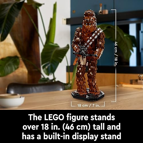 LEGO 75371 Star Wars Chewbacca Set, Collectible Wookiee Figure with Bowcaster, Minifigure and Information Plaque, Return of the Jedi 40th Anniversary Model Kit for Adults, Gift for Teens, Men, Women