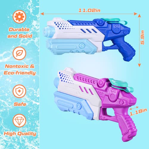 Water Gun for Kids Adults - 4 Pack Water Pistol Super Water Blaster Soaker Squirt Guns Long Range Shooting Game Summer Swimming Pool Garden Party Favor Beach Water Fighting Outdoor Toys for Girl Boy