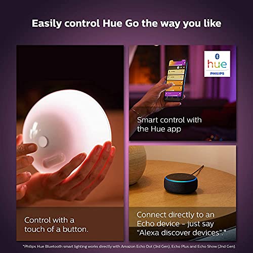 Philips Hue Go 2.0 White & Colour Ambiance Smart Portable Light with Bluetooth, Works with Alexa and Google Assistant (Pack of 1)