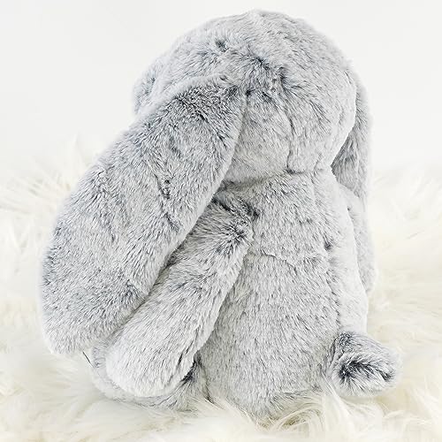 Plush Super Soft Grey Rabbit Cuddly Toy Seated Bunny Stuffed Pet Farm Animal (10 inches)