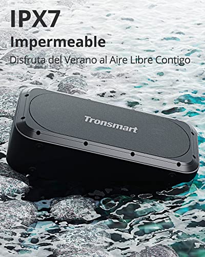 Tronsmart Portable Bluetooth Speaker, 50W Waterproof Wireless Speakers with Enhanced Bass, Built-in Powerbank, 12H Playtime, IPX7 Waterproof, Bluetooth 5.3, Black