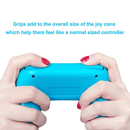 FASTSNAIL Grips Compatible with Nintendo Switch Joy-Con&Switch OLED Model, Wear-resistant Handle Kit Gamepad Replacement for Nintendo Switch Joy Cons &Switch OLED Model for Controller(Red,Blue)