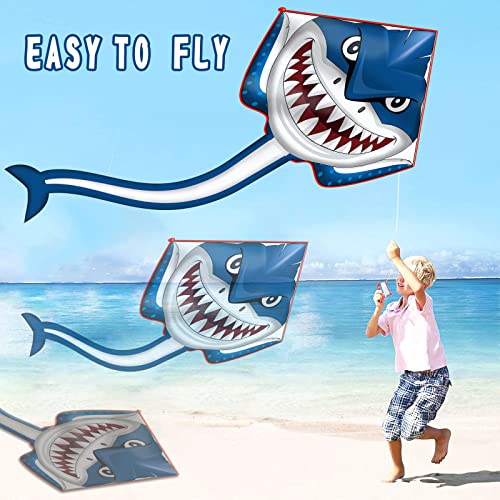 Hymaz Shark Kite, Kites for Kids Adults Easy to Fly, Huge Kid Kite with Kites Handle & String for Girls Boys Beach Park Outdoor Activites Game