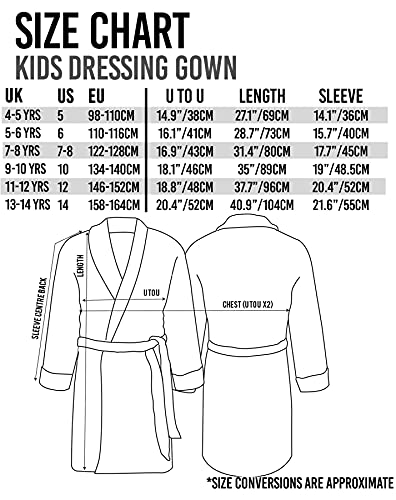 PlayStation Dressing Gown For Boys & Girls | Kids Camo Monochrome Game Controller Pocket Bathrobe | Childrens Soft Fluffy Nightwear Robe 9-10 Years