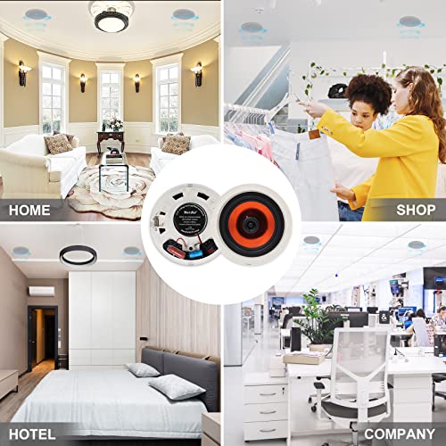 Herdio 300 Watts 6.5 Inches Ceiling Bluetooth Speakers For Office,Kitchen,Living Room,Bathroom,7.6 Inch Cutout Diameter(1 Pair)