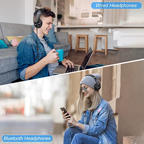 Moobesthy Wireless Headphones Over Ear, Bluetooth, 60 Hours Playtime with 6 EQ Modes, HiFi Stereo with Microphone for Office,PC,Phone