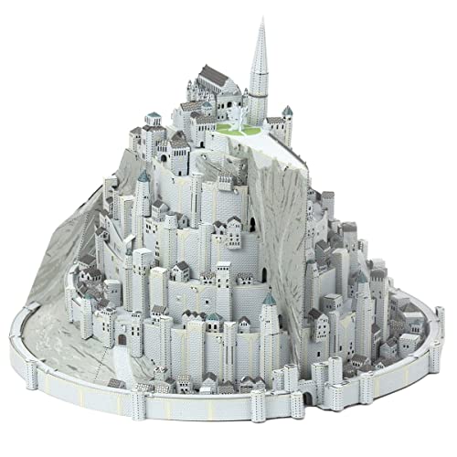 Fascinations Metal Earth Premium Series Lord of The Rings Minas Tirith 3D Metal Model Kit Bundle with Tweezers