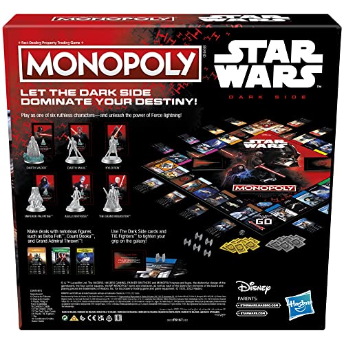 Monopoly: Disney Star Wars Dark Side Edition Board Game for Families, Games for Children, Star Wars Gift