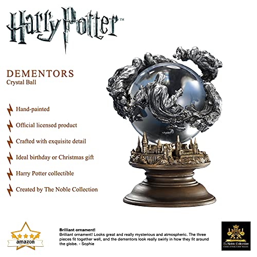 The Noble Collection Harry Potter Dementors Crystal Ball - 5in (12.5cm) Pewter Dementors around Hogwarts Castle - Officially Licensed Film Set Movie Props Gifts