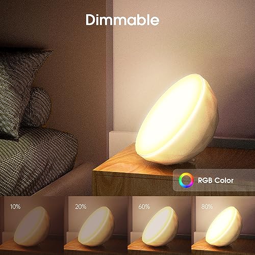 kazumi Versatile Smart LED Mood Lamp: Dimmable RGB Color, Decorative Night Light for Bedrooms, Living Room & Gaming Areas, Ideal for Small Spaces & Picture Displays - Chic White