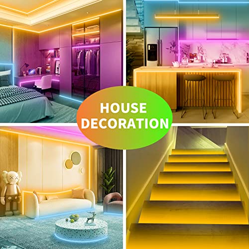 KSIPZE 30m Led Strip Lights RGB Music Sync Color Changing, Led Lights with Smart App Control Remote, Led Lights for Bedroom Lighting Flexible Home Decoration