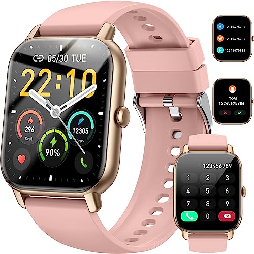 Smart Watch for Women Men Answer/Make Calls, 1.85" Fitness Watch with Heart Rate Sleep Monitor, Step Counter, 100+ Sports, IP68 Waterproof Fitness Smartwatches Compatible with Android IOS