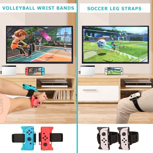 20 in 1 Switch Sports Accessories Kit for Nintendo Switch Sports, Switch Controllers Joy-Con Grips, Family Accessories Bundle Compatible with Nintendo Switch/Nintendo Switch OLED-With Storage Bag