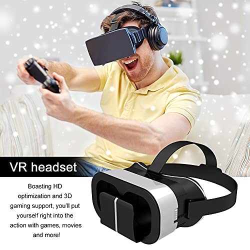 Jiakalamo VR Headset Universal Virtual Reality Goggles - Play Your Best Mobile Games 360 Movies with Soft & Comfortable New 3D VR Glasses with Controller(VR headset+handle)