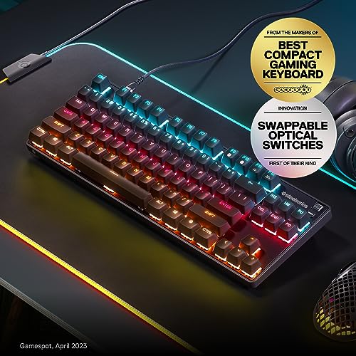 SteelSeries Apex 9 TKL - Mechanical Gaming Keyboard – Optical Switches – 2-Point Actuation – Compact Esports Tenkeyless Form Factor – Hotswappable Switches - English QWERTY Layout