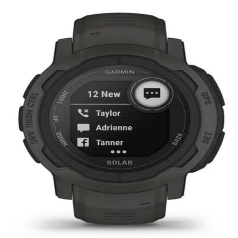 Garmin Instinct 2 SOLAR, Rugged GPS Smartwatch, Built-in Sports Apps and Health Monitoring, Solar Charging and Ultratough Design Features, Graphite