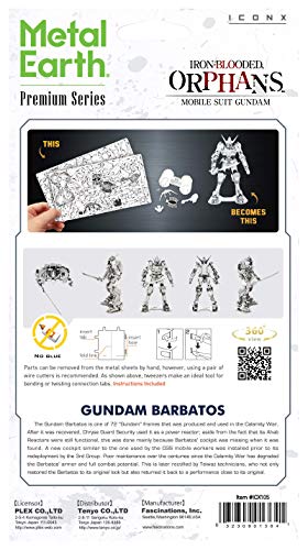 Metal Earth Premium Series Gundam Barbatos 3D Metal Model Kit Bundle with Tweezers Fascinations