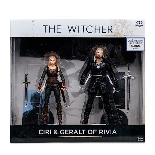 McFarlane Toys, The Witcher Ciri & Geralt of Rivia (Season 3) 7in Action Figure 2pk, Ages 12+