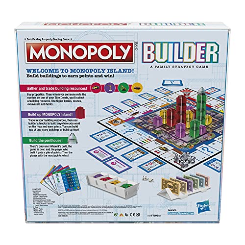 Monopoly Builder Board Game, Strategy Game, Family Game, Games for Children, Fun Game to Play, Family Board Games