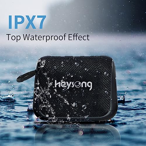 HEYSONG Waterproof Bluetooth Speaker, Portable Wireless Shower Speakers With Wireless Stereo Sound, IPX7, 24-Hour Playtime, BassUp Speaker Bluetooth For Bedroom Accessories, Gifts for Men