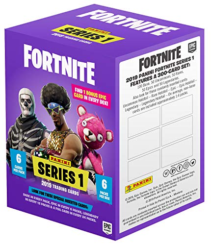 Panini Fortnite Series 1 Trading Cards - Blaster Box, 37 Trading Cards, Includes a Epic Card with Impressive Optical Effects