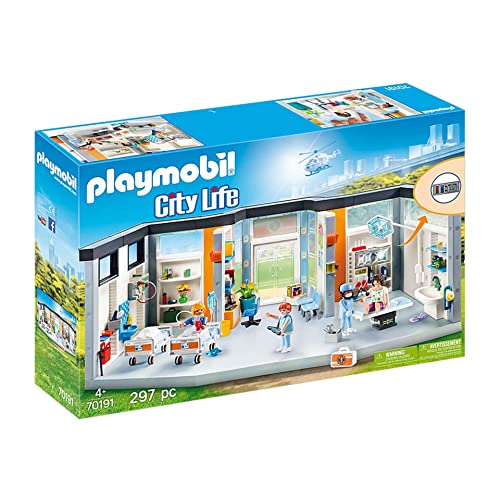Playmobil 70191 City Life Hospital Clinic, With Lighting Effects, For Children Ages 4+, Multicolour, 58.5 x 12.5 x 38.5 cm