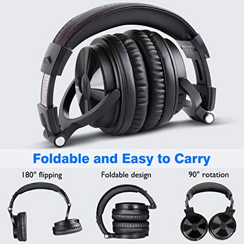 OneOdio Bluetooth Headphones Over Ear, Studio Level Sound Quality, 110 Hrs Playtime Bass Boosted Soft Memory Protein Earmuffs Foldable wireless Headphone with Mic for Cell Phone PC Music
