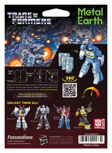 Metal Earth Fascinations Transformers Soundwave Color 3D Metal Model Kit Bundle with Tweezers