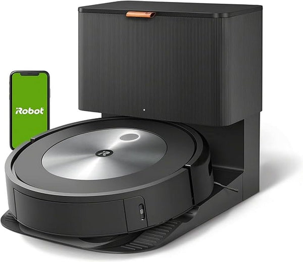 IRobot Roomba j7+ Wi-Fi Connect Robot Vacuum with Automatic Dirt Disposal - Dual Multi Surface Rubber Brushes, Ideal for Pets, Learns, Maps, and Adapts to your Home, Object Detection and Avoidance