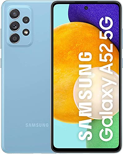 Samsung Galaxy A52 all carriers, 128GB, 5G Smartphone Dual SIM Android Mobile Phone Awesome Blue (UK Version) (Renewed)