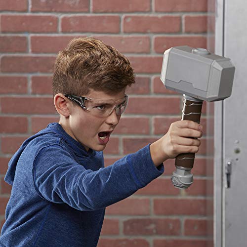 NERF Power Moves Marvel Avengers Thor Hammer Strike Hammer NERF Dart-Launching Toy for Kids Roleplay, Toys for Children Aged 5 and Up