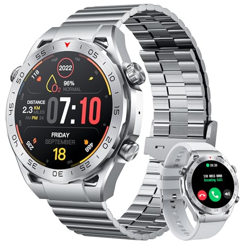 Men Smart Watch Fitness Tracker: 1.42-Inch Smartwatch Answer Make Calls Band Heart Rate Blood Oxygen Sleep Monitor 123 Sports Modes IP67 Waterproof Activity Tracker Compatible Android and IOS