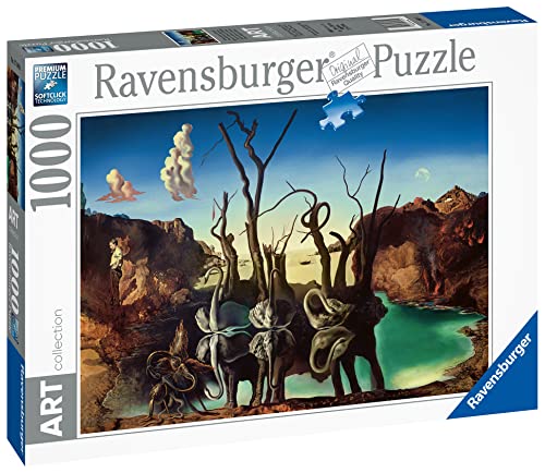 Ravensburger Art Collection - Salvador Dali Swans Reflecting Elephants 1000 Piece Jigsaw Puzzle for Adults and Kids Age 12 Years Up