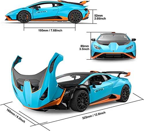 Blue Lamborghini Huracán STO RC Car: 1:14 Scale High-Performance Remote Control Toy Vehicle. Ideal for Racing Enthusiasts, kids